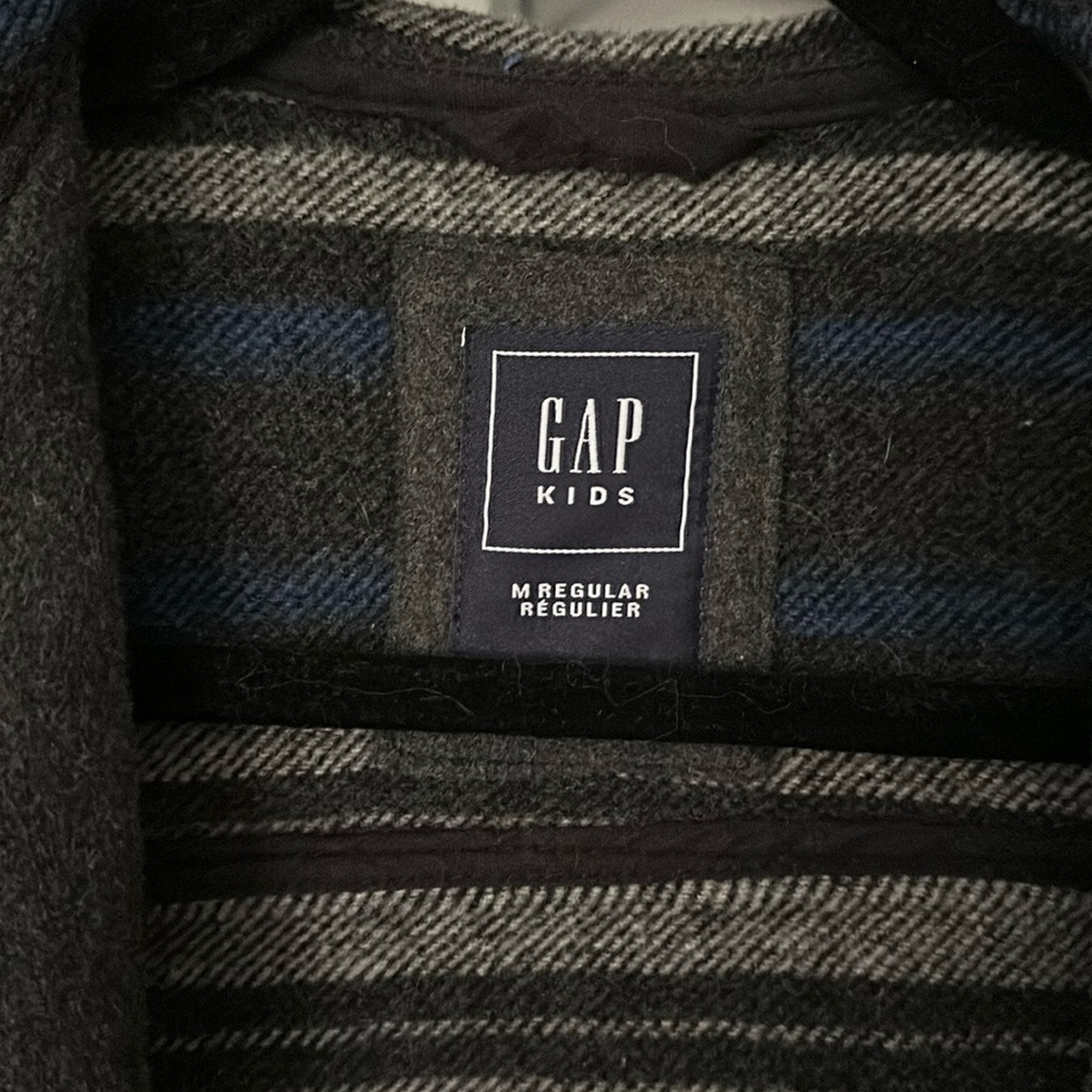 GAP kids pea coat, grey, size Medium